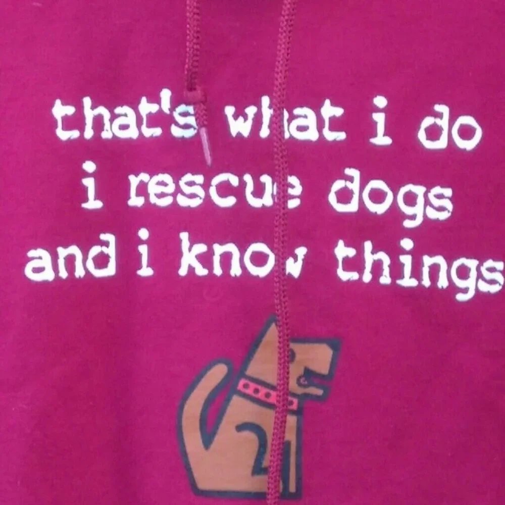 Rescue Dog Hoodie Sweatshirt Size M - Picture 2 of 3